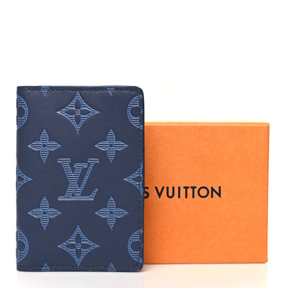 Louis Vuitton Calfskin Monogram Shadow Pocket Organizer Blue 8 of 8