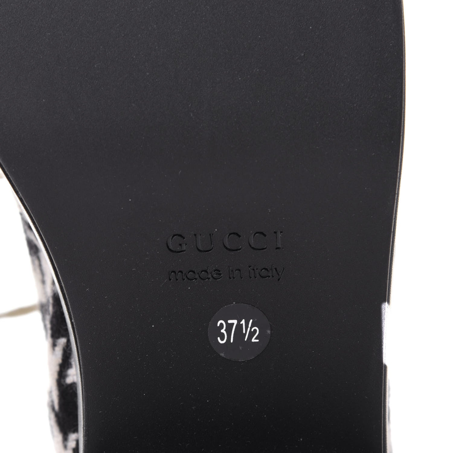 Gucci Optical Tweed Faux Shearling Houndstooth Victor Lace Up Ankle Boots 37.5 White Black 8 of 10