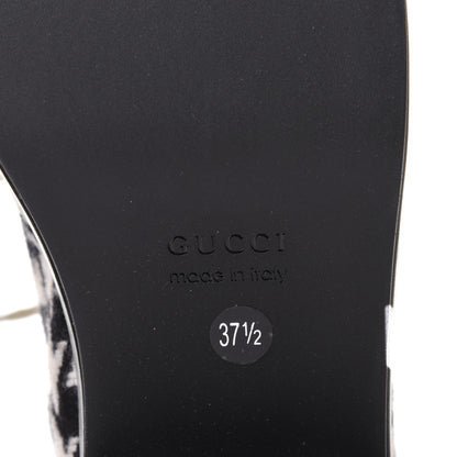 Gucci Optical Tweed Faux Shearling Houndstooth Victor Lace Up Ankle Boots 37.5 White Black 8 of 10