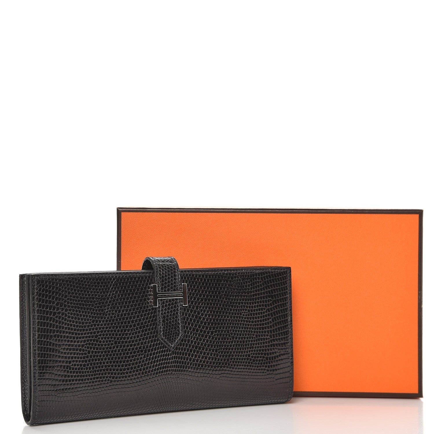 Hermes Niloticus Lizard Bearn Wallet Black 8 of 8