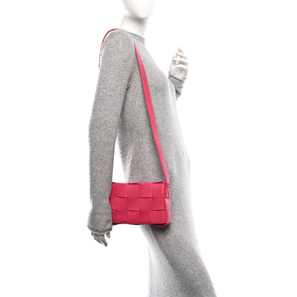 Bottega Veneta Lambskin Maxi Intreccio Small Cassette Crossbody Bag Cranberry 2 of 11