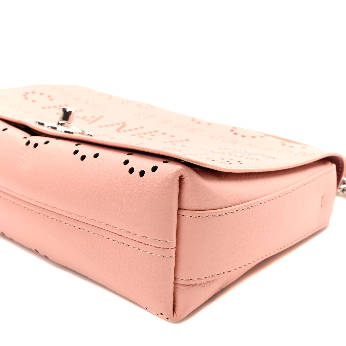 Calfskin Tweed Eyelet Flap Bag Pink