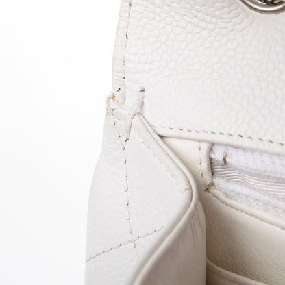 Chanel Caviar Quilted Jumbo Single Flap White 6 of 14
