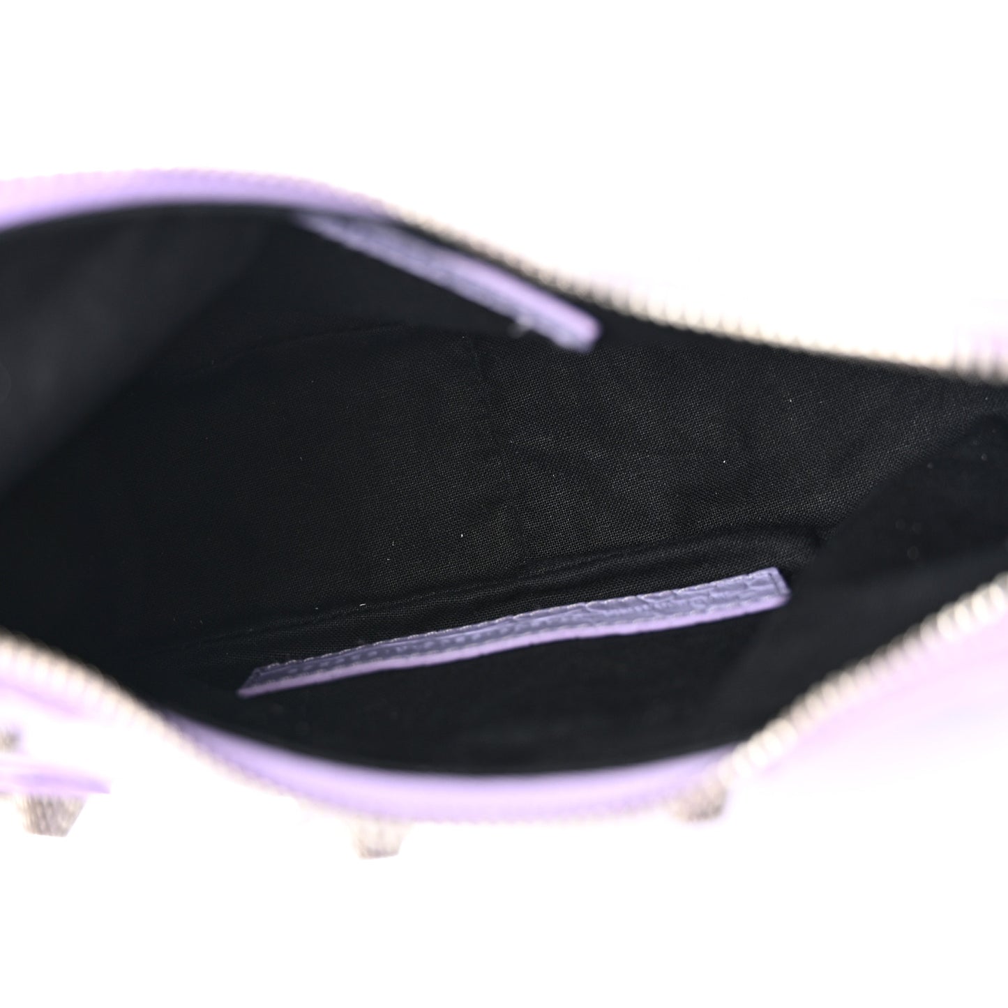 Extra Supple Calfskin Crocodile Embossed Le Cagole Shoulder Bag XS Lilac