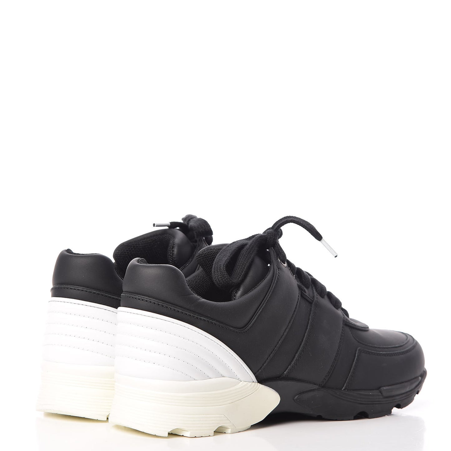 Calfskin CC Sneakers 39 Black White