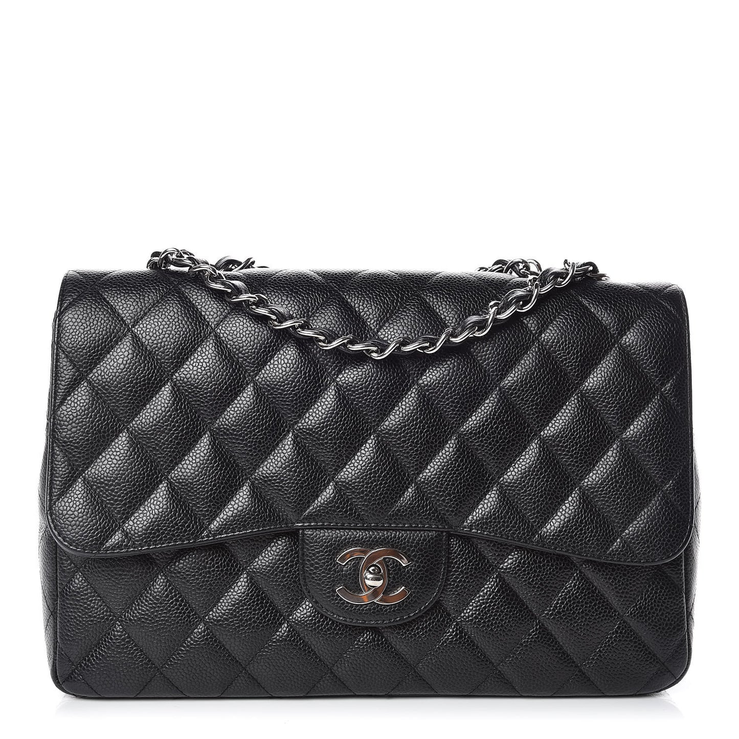 Caviar Quilted Jumbo Single Flap Black