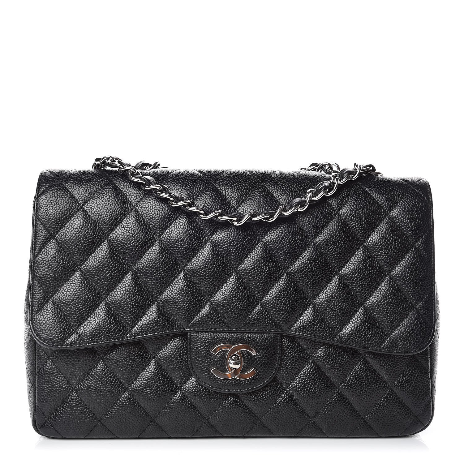 Chanel Caviar Quilted Jumbo Single Flap Black 1 of 16