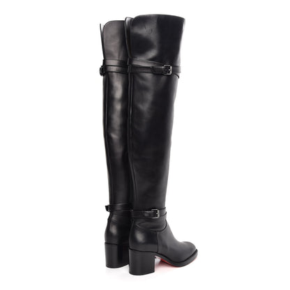 Christian Louboutin Calfskin Karialta 70 Over The Knee Boots 36 Black 4 of 8