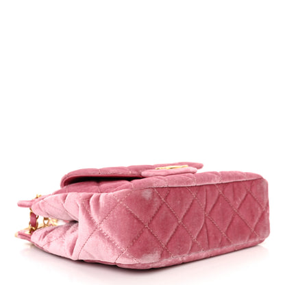 Chanel Velvet Quilted Small Wavy CC Hobo Pink 4 of 11