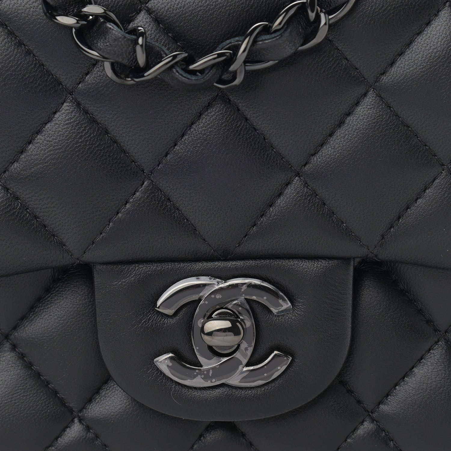 Chanel Lambskin Quilted Mini Square Flap So Black 8 of 11