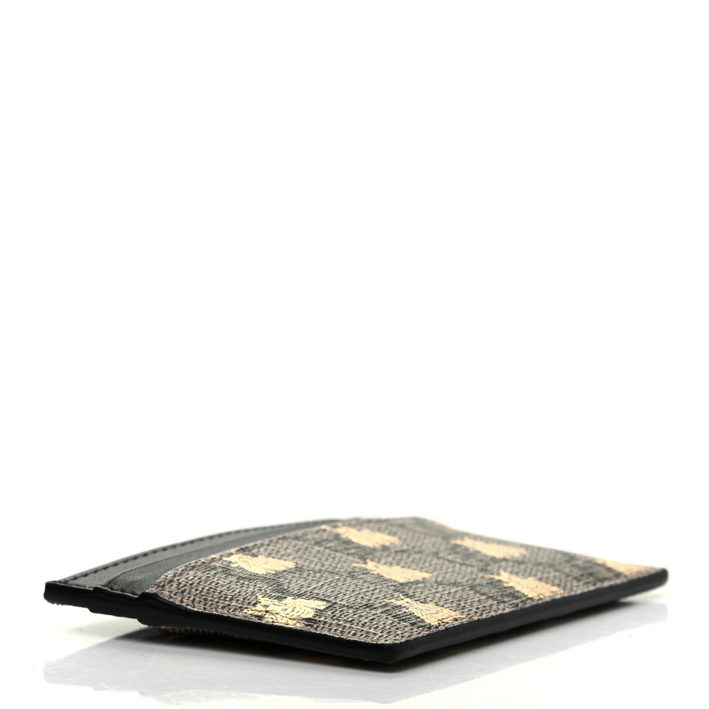 GG Supreme Monogram Bees Card Holder Black