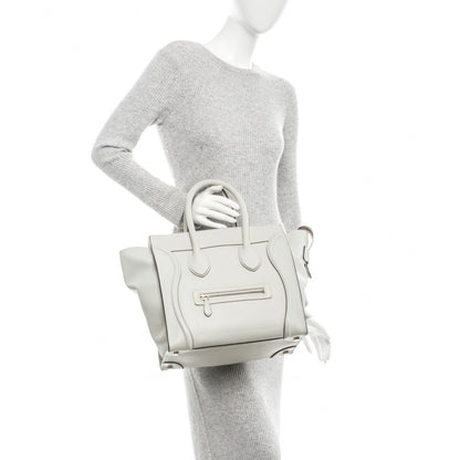 Celine Drummed Calfskin Mini Luggage Lune 2 of 7