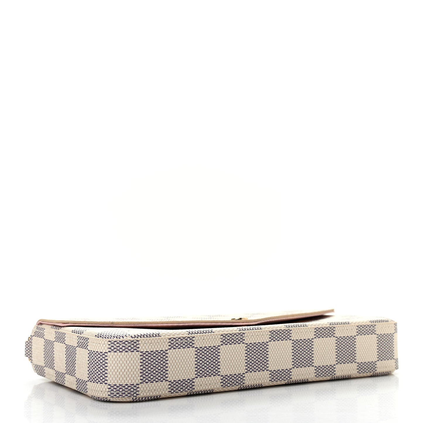 Damier Azur Pochette Felicie Chain Wallet Rose Ballerine