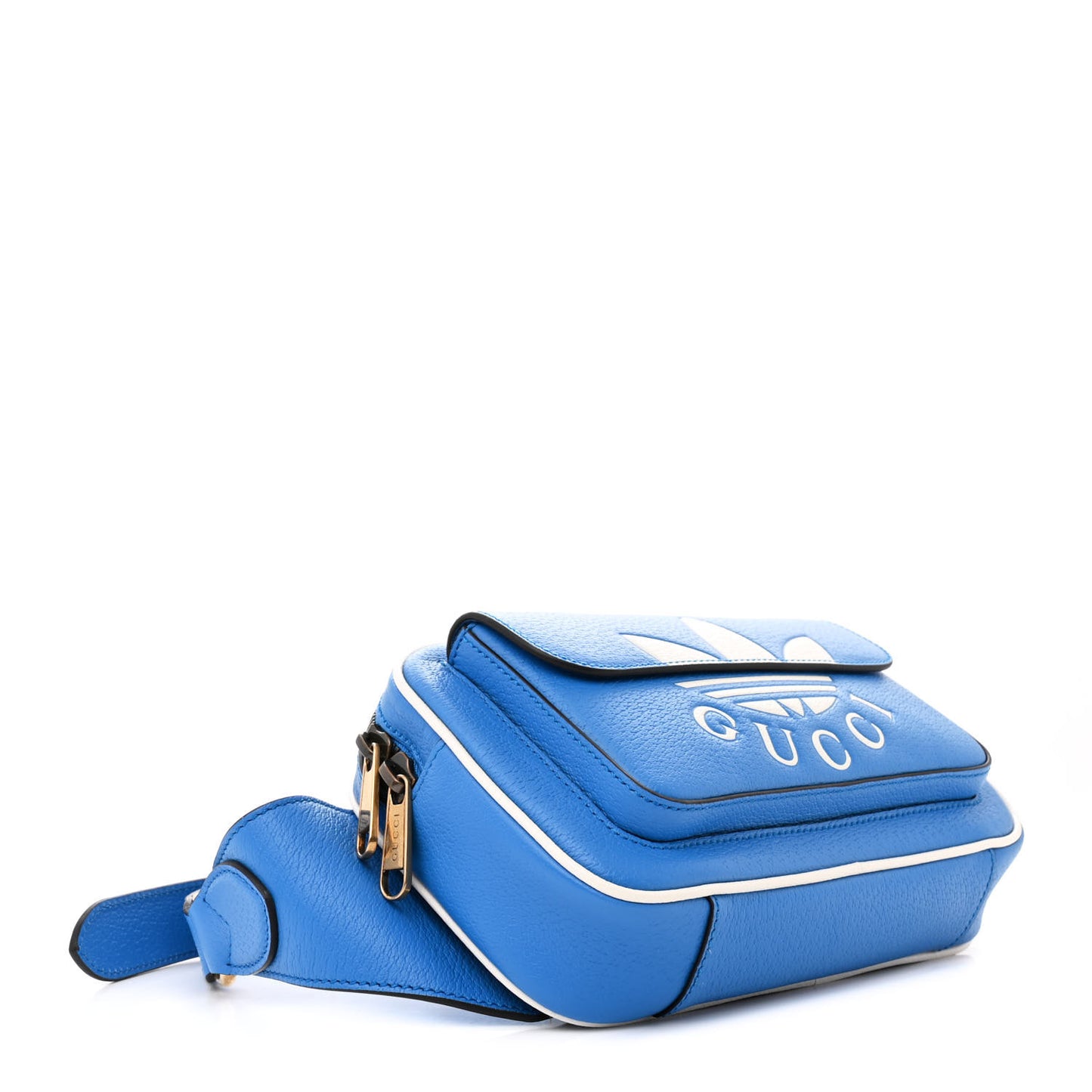 X ADIDAS Textured Dollar Calfskin Belt Bag Blue