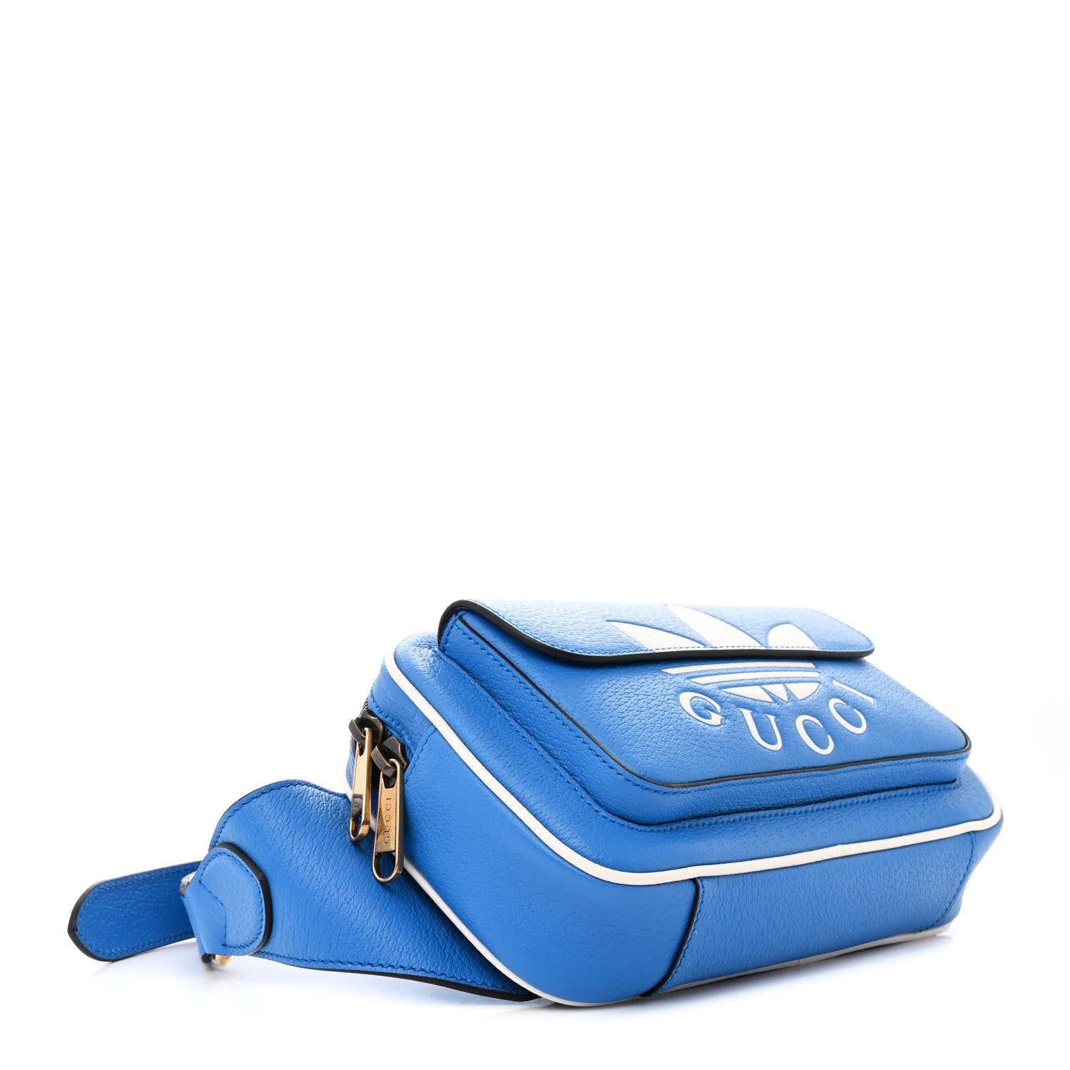 Gucci X ADIDAS Textured Dollar Calfskin Belt Bag Blue 4 of 13