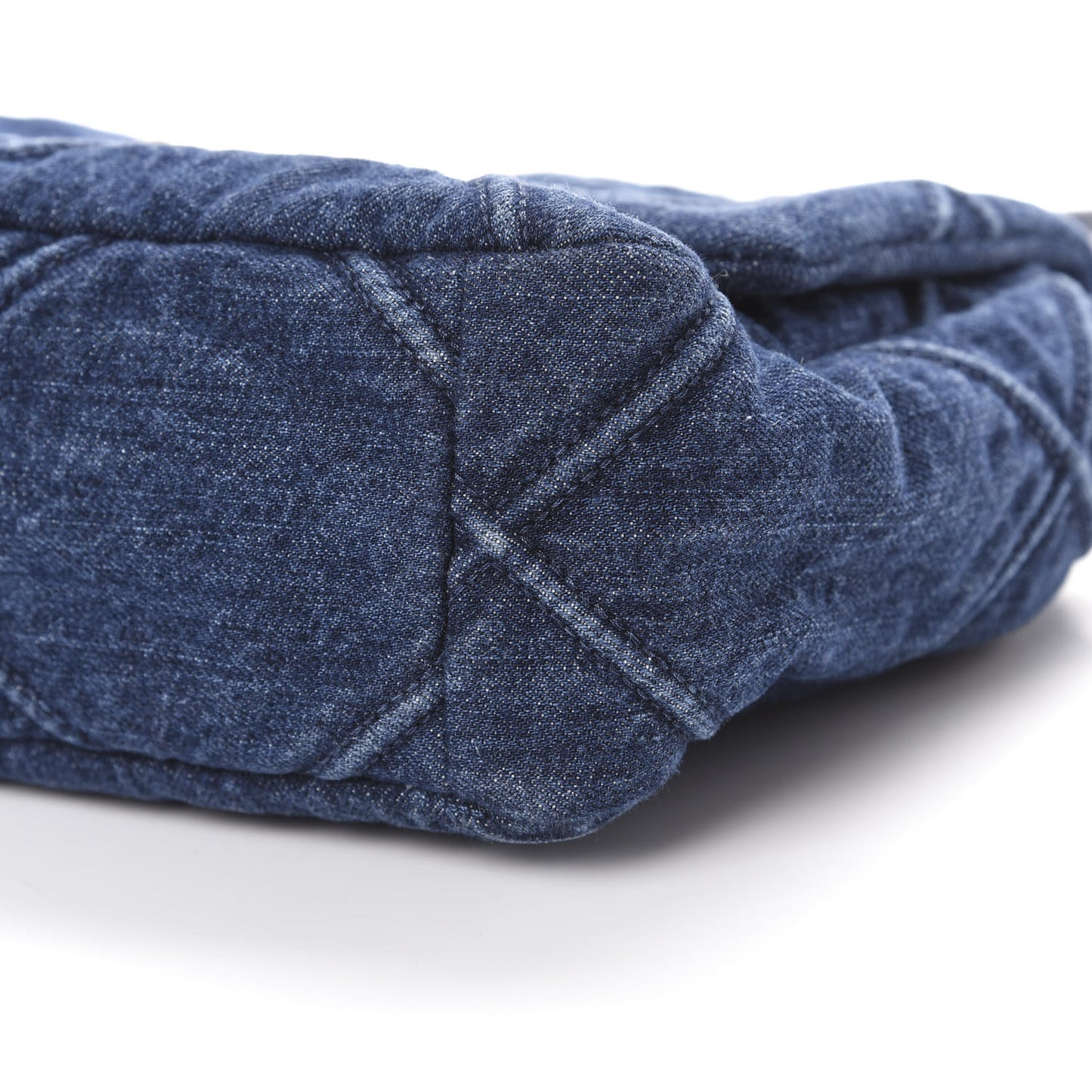 Denim Quilted Medium 19 Flap Blue