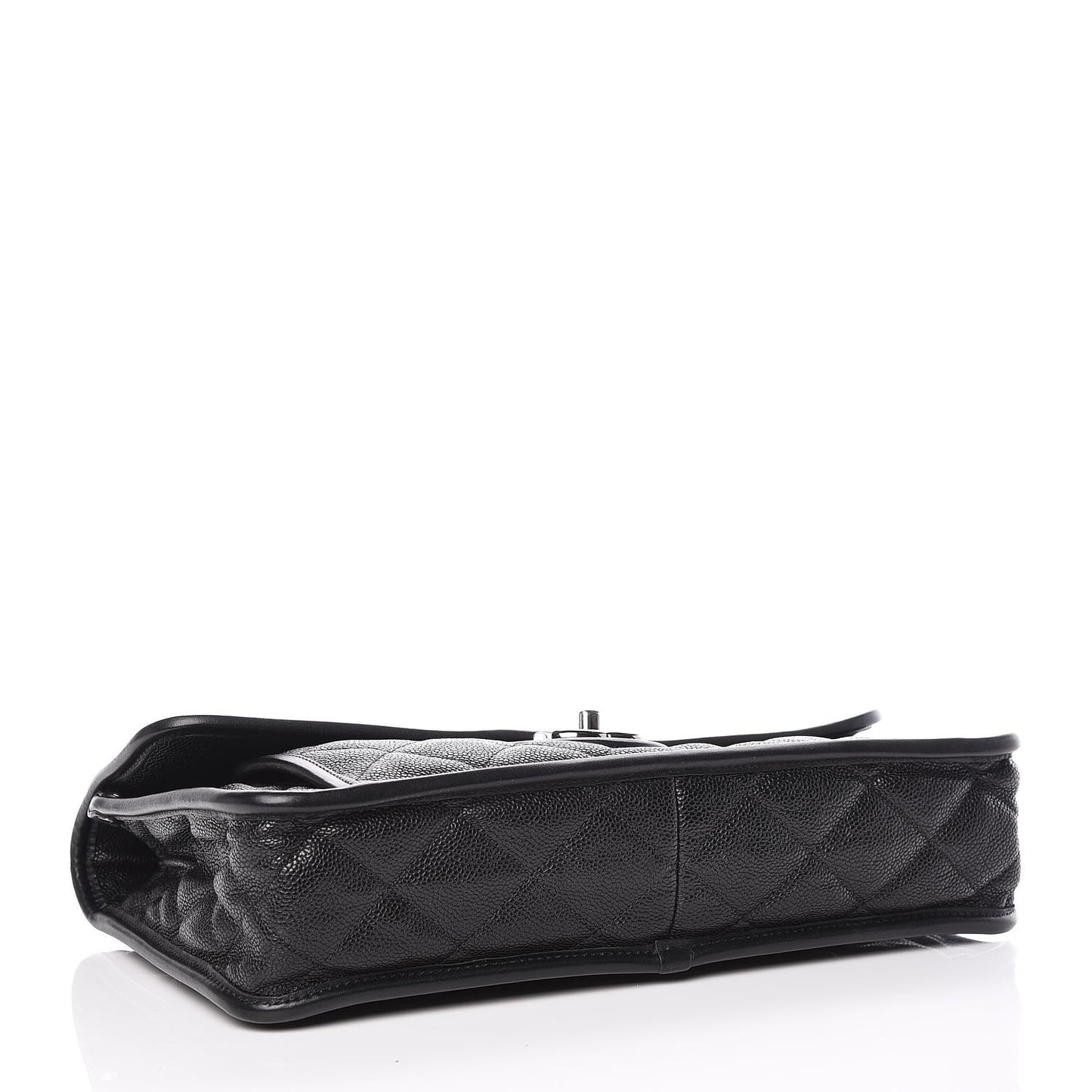 Caviar Quilted Large French Riviera Flap Black
