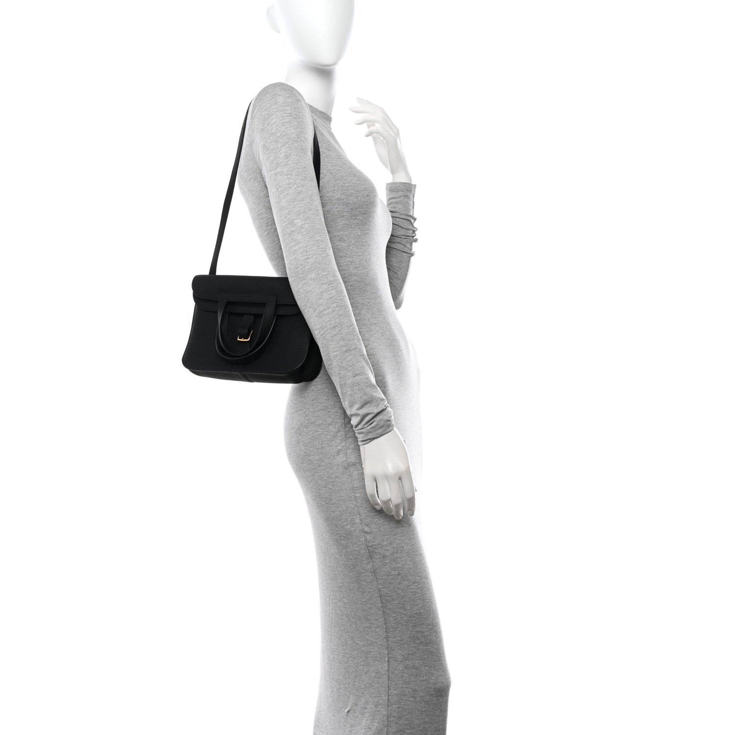 Hermes Taurillon Clemence Halzan 25 Black 2 of 12