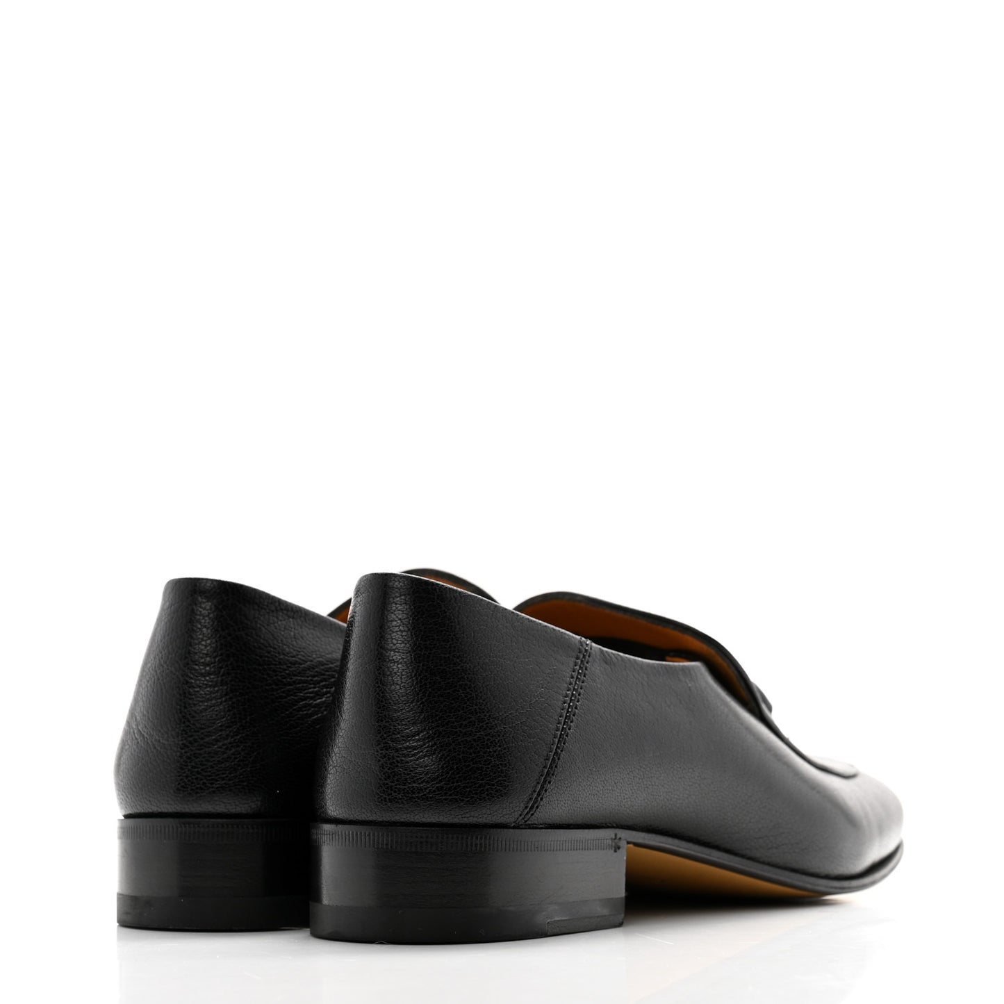 Goatskin Womens Horsebit Mid-Heel Loafers 38 Black