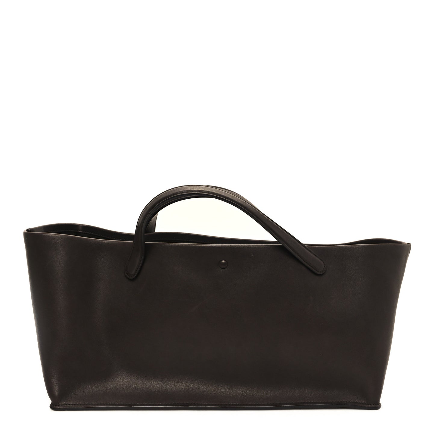 Polished Saddle Calfskin Idaho Top Handle Dark Brown