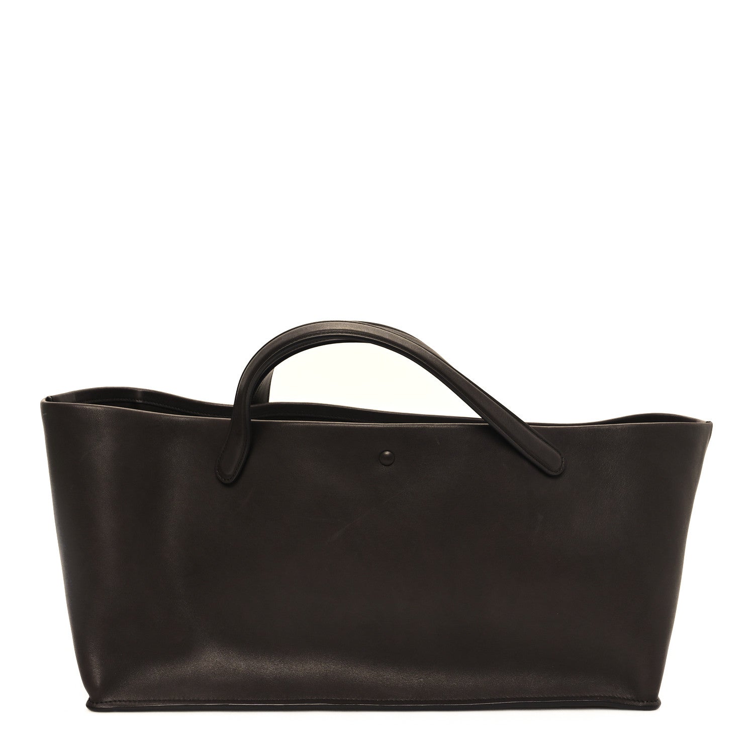 The Row Polished Saddle Calfskin Idaho Top Handle Dark Brown 1 of 11