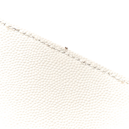 Saint Laurent Grain De Poudre Matelasse Chevron Monogram Chain Wallet White 9 of 20