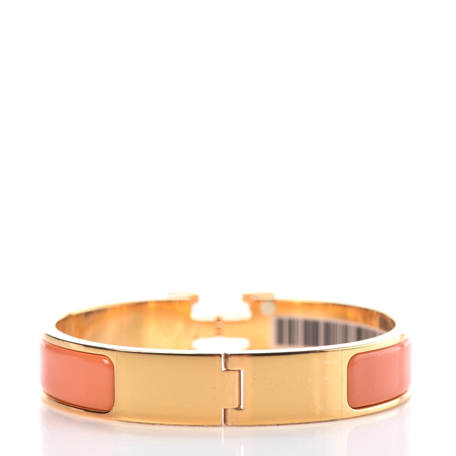 Hermes Enamel Narrow Clic Clac H Bracelet PM Peach Melba 3 of 5