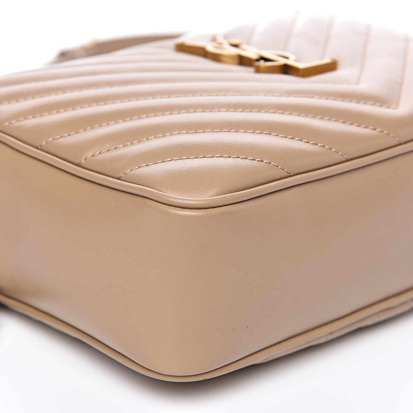 Calfskin Matelasse Monogram Lou Camera Bag Dark Latte