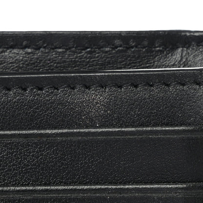 Saint Laurent Shiny Calfskin Crocodile Embossed Monogram Uptown Compact Wallet Black 12 of 13