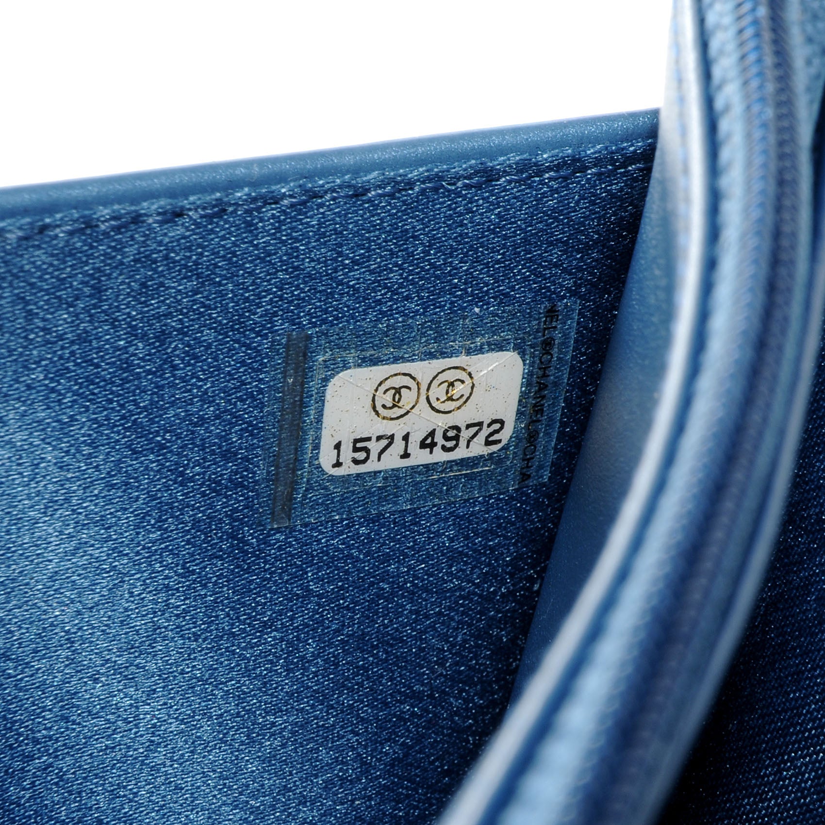 Chanel Patent Camellia Wallet on Chain WOC Blue 8 of 8