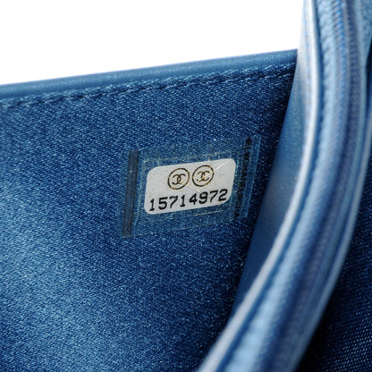 Chanel Patent Camellia Wallet on Chain WOC Blue 8 of 8