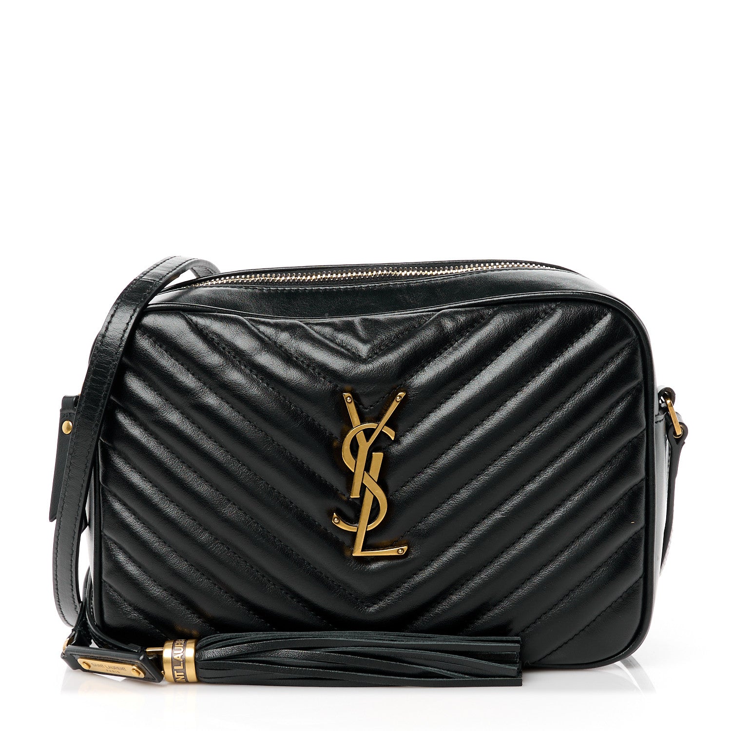 Saint Laurent Calfskin Matelasse Monogram Lou Camera Bag Black 1 of 10