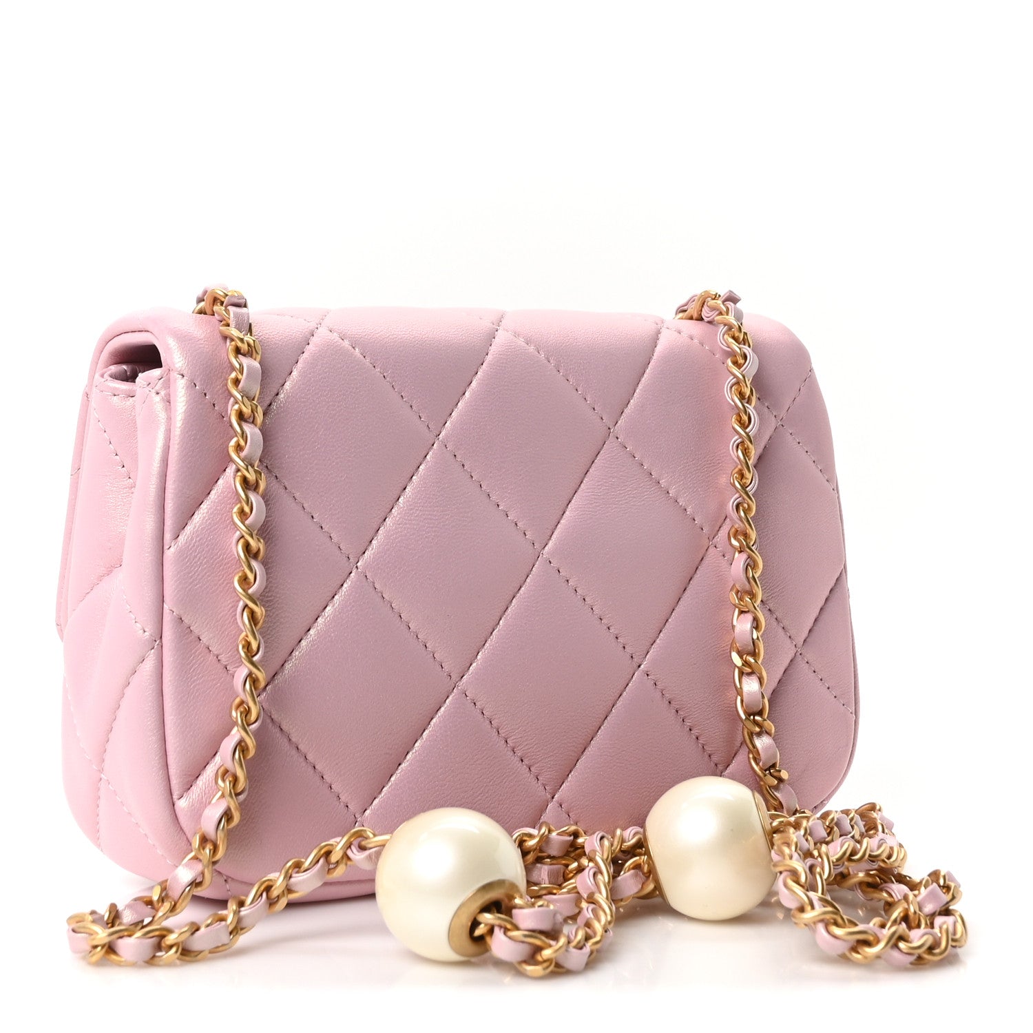 Chanel Pearly Lambskin Pearl Quilted Mini Flap Pink 3 of 10
