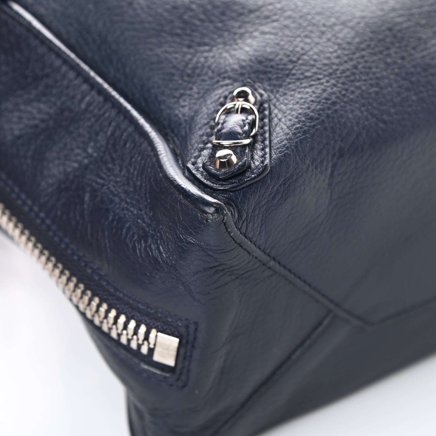 Balenciaga Veau Papier A6 Zip Around Tote Bleu Nuit 9 of 15