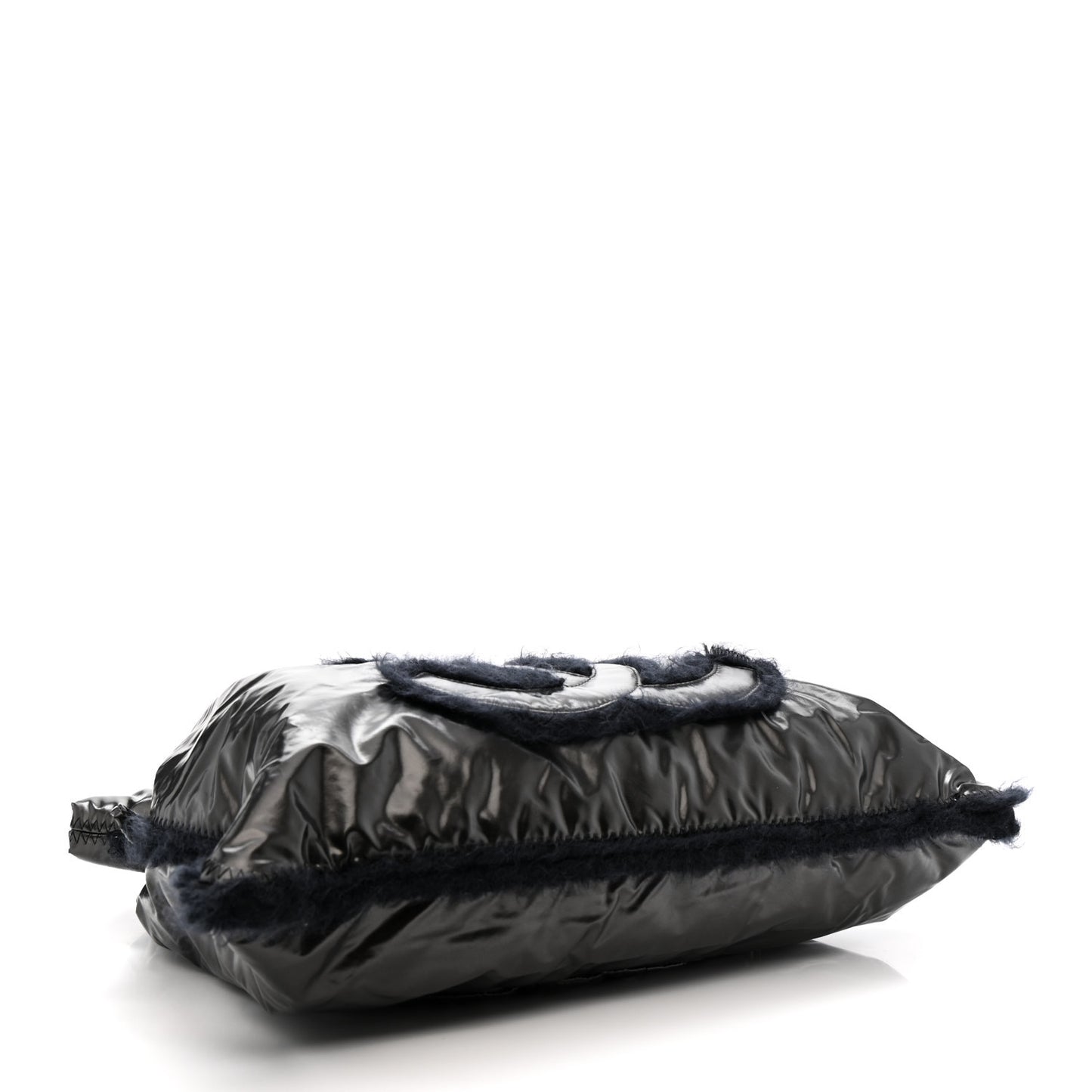 Vinyl Mohair Trimmed CC Bonbons Tote Black