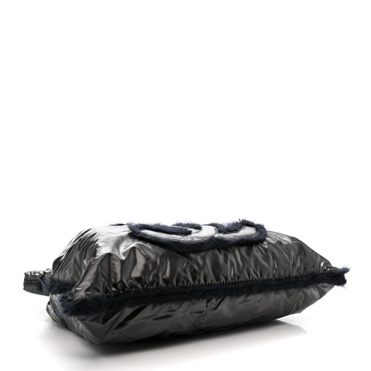 Chanel Vinyl Mohair Trimmed CC Bonbons Tote Black 4 of 10