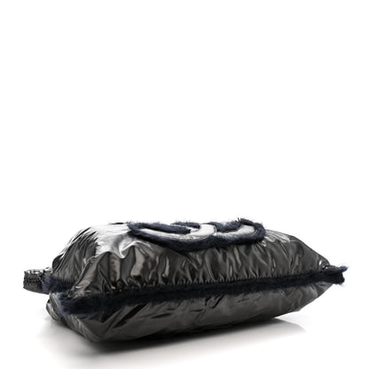 Chanel Vinyl Mohair Trimmed CC Bonbons Tote Black 4 of 10