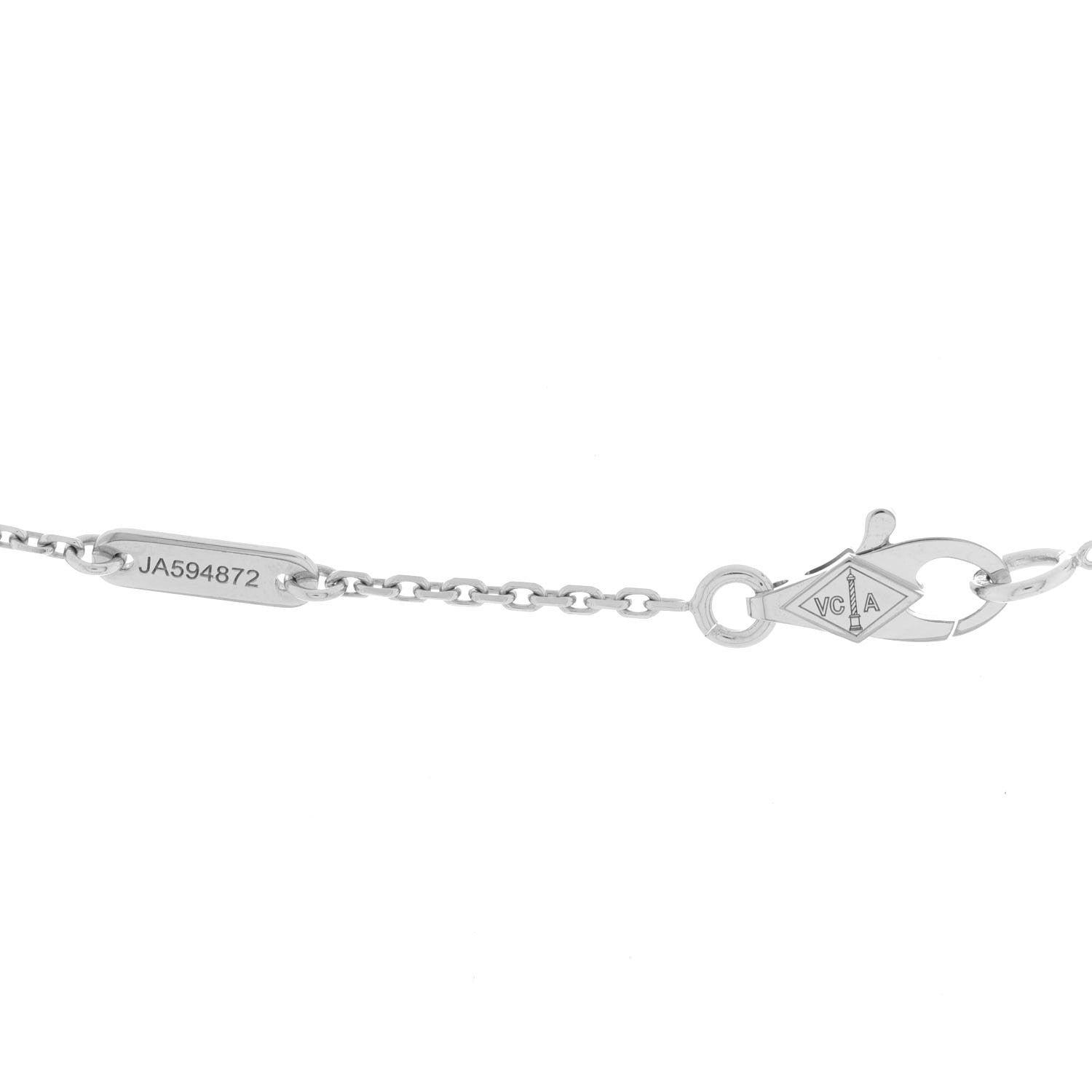 Van Cleef & Arpels 18K White Gold Diamond Mini Frivole Pendant Necklace 5 of 6
