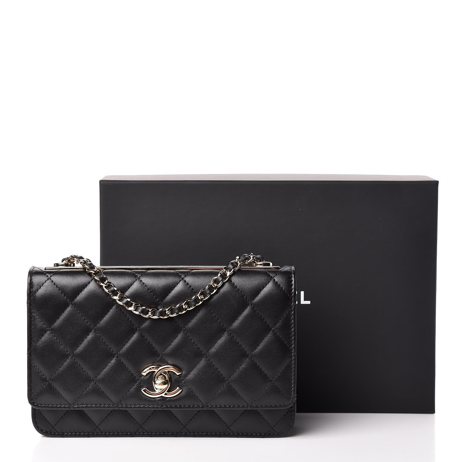 Chanel Lambskin Quilted Trendy CC Wallet On Chain WOC Black 16 of 16