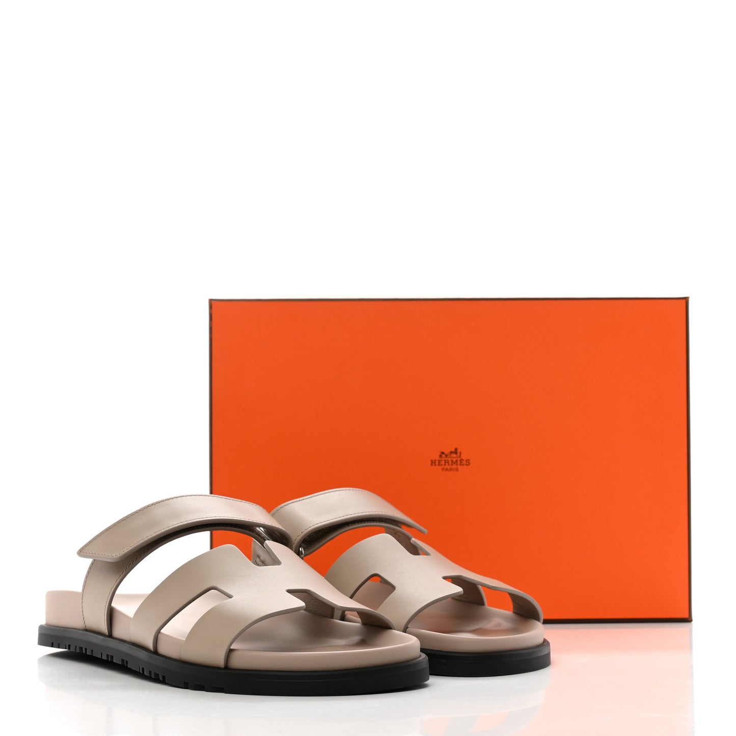 Calfskin Womens Chypre Sandals 40.5 Beige Mastic