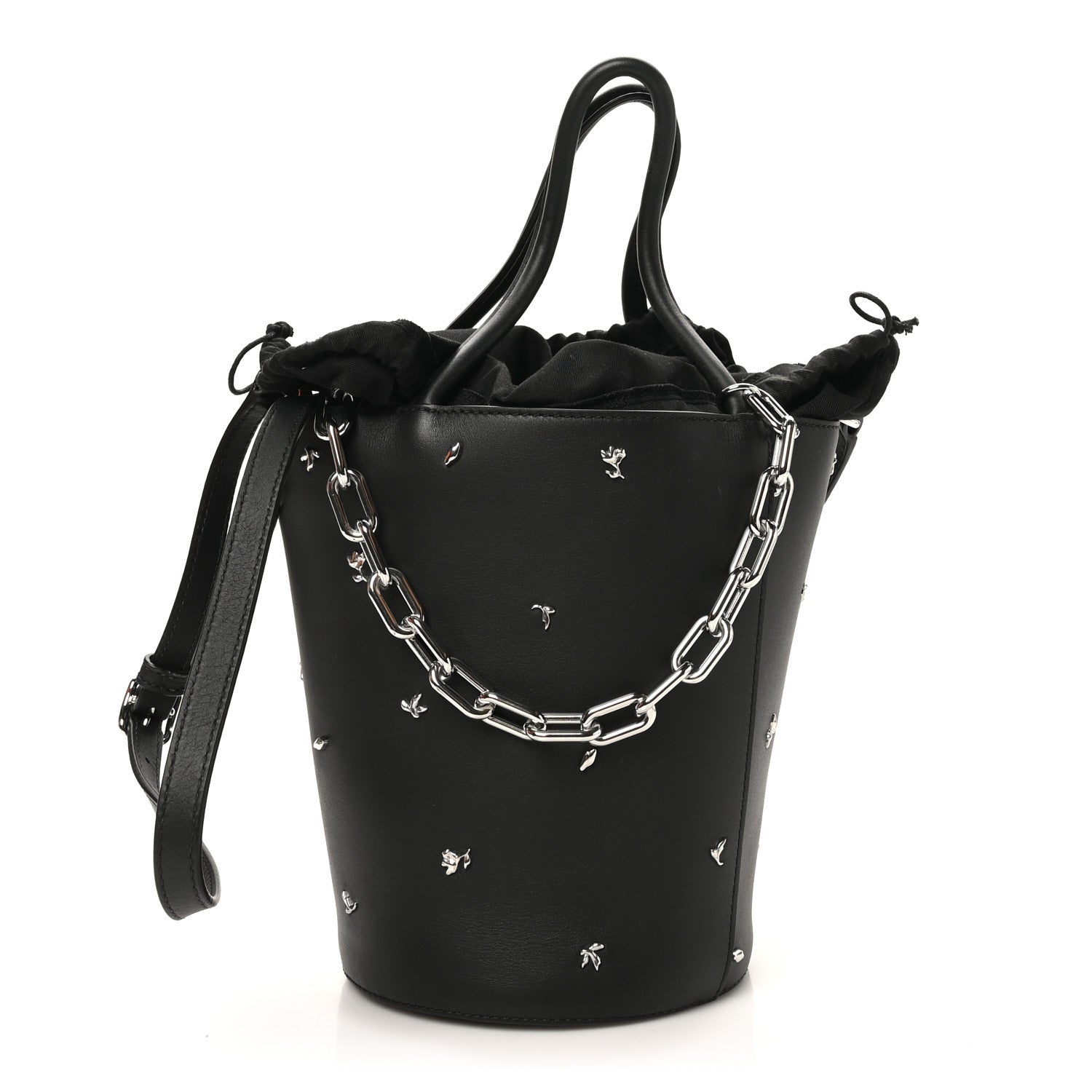 Alexander Wang Smooth Calfskin Studded Roxy Bucket Bag Black 1 of 9