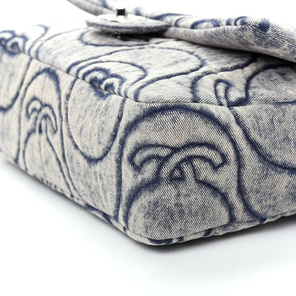 Chanel Denim Embossed CC Logo Print Jumbo Single Flap Blue 7 of 10