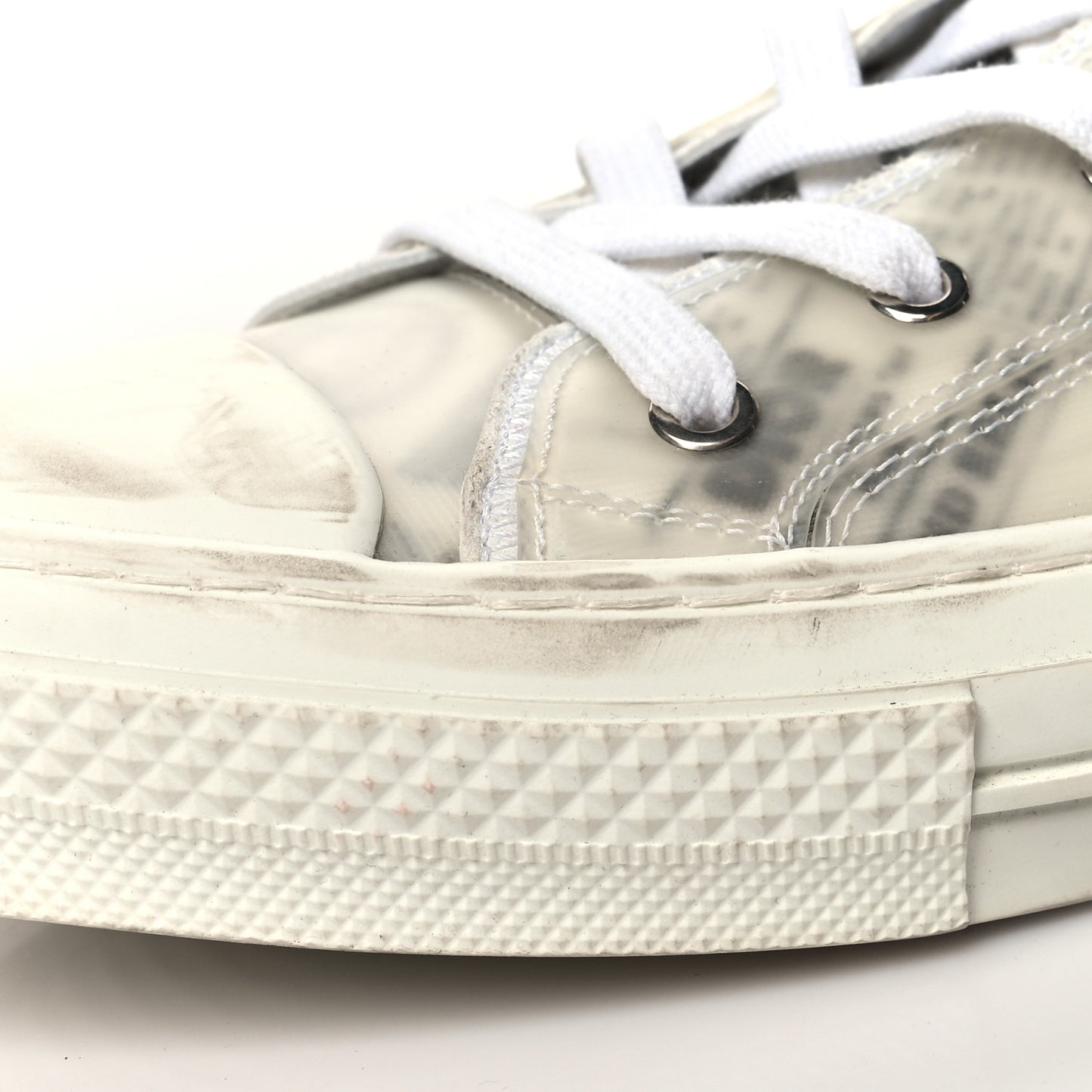 X DANIEL ARSHAM Canvas Newspaper Print B23 High Top Sneakers 43 White