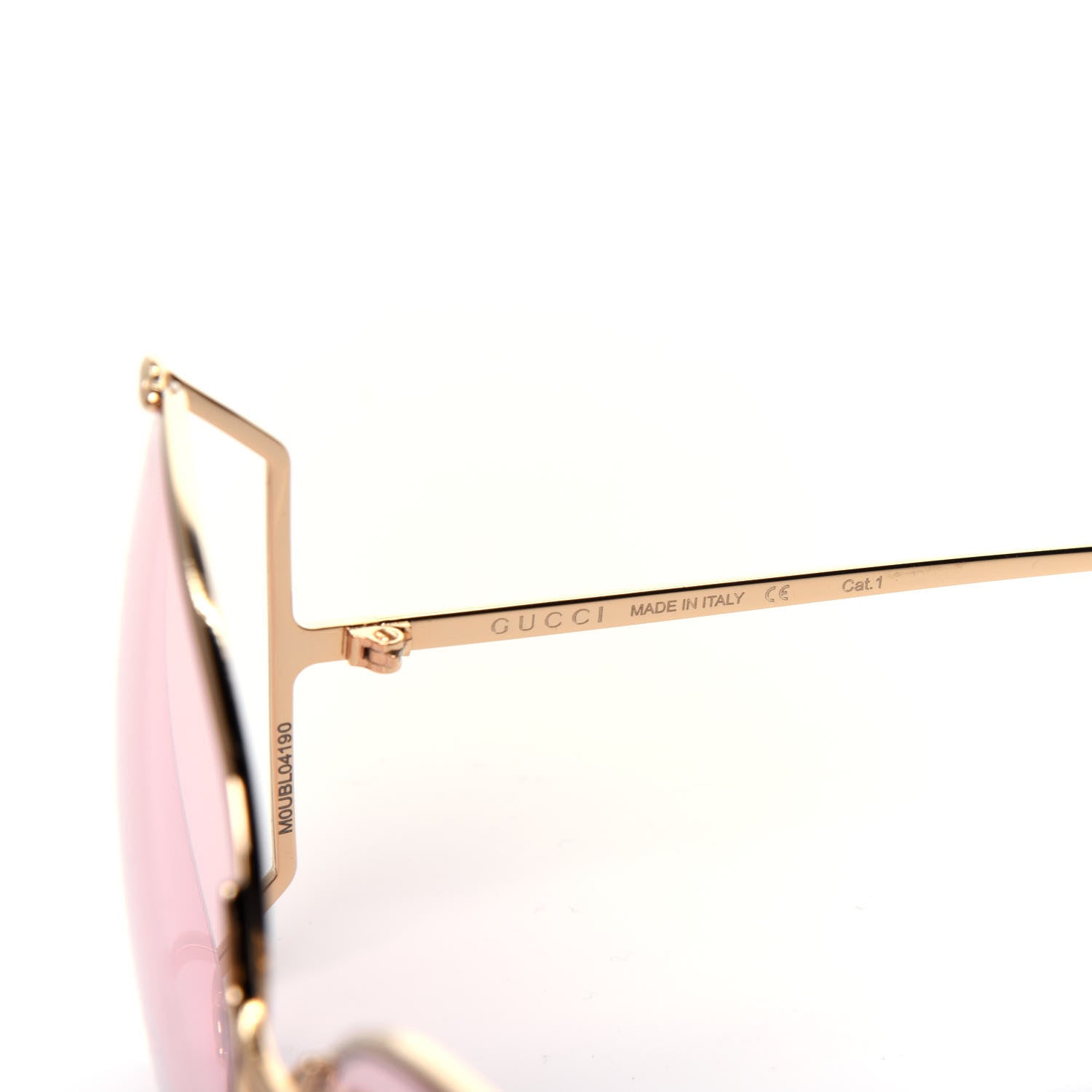 Gucci Metal Oversized Round Sunglasses GG0252S Gold 6 of 7