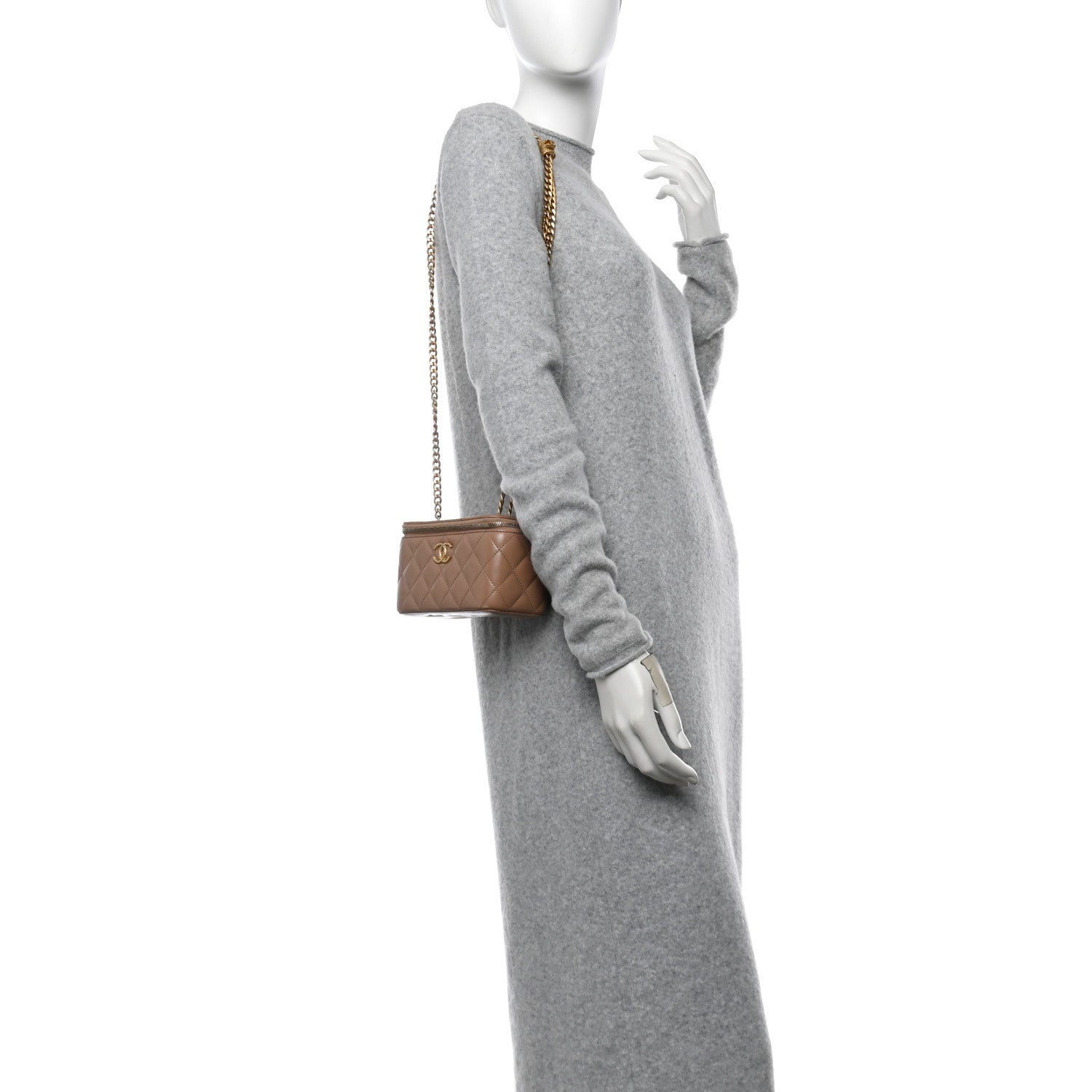 Chanel Lambskin Quilted Small Pillow Crush Vanity Case With Chain Beige 2 of 12