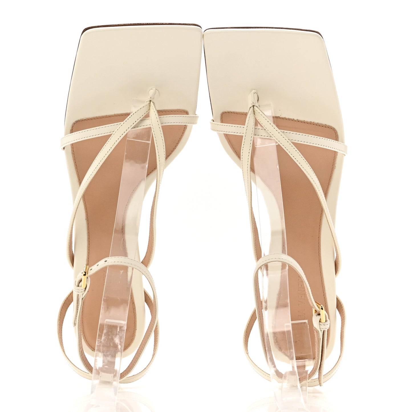 Lambskin Stretch Multi Strap 35mm Sandals 37.5 White