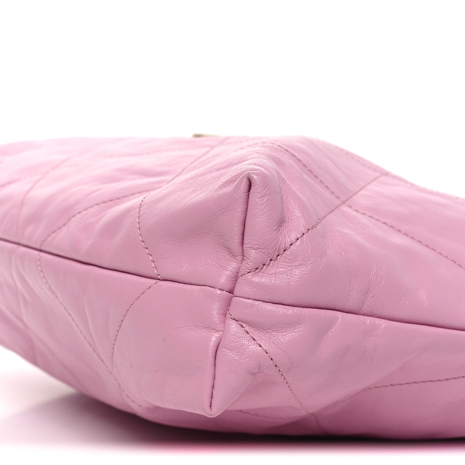 Chanel Shiny Calfskin Quilted Chanel 22 Drawstring Bag Pink