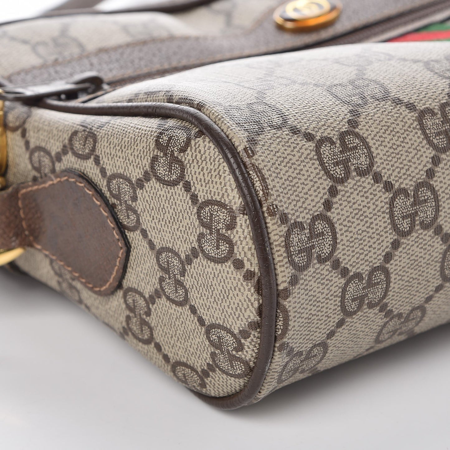 GG Plus Monogram Web Small Shoulder Bag Brown