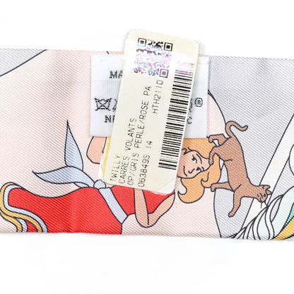 Hermes Silk Carres Volants Twilly Grenadine Gris Perle Rose Pale 4 of 4