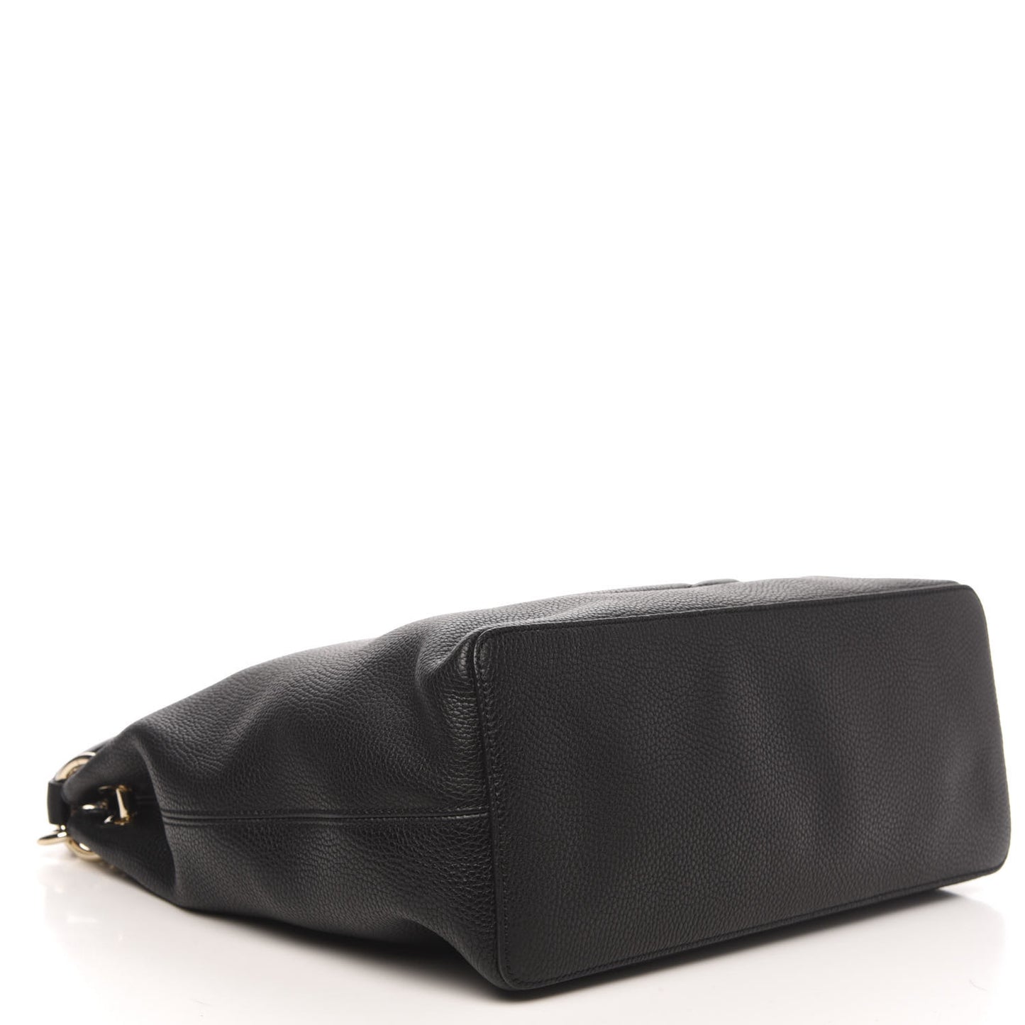 Pebbled Calfskin Large Soho Hobo Black